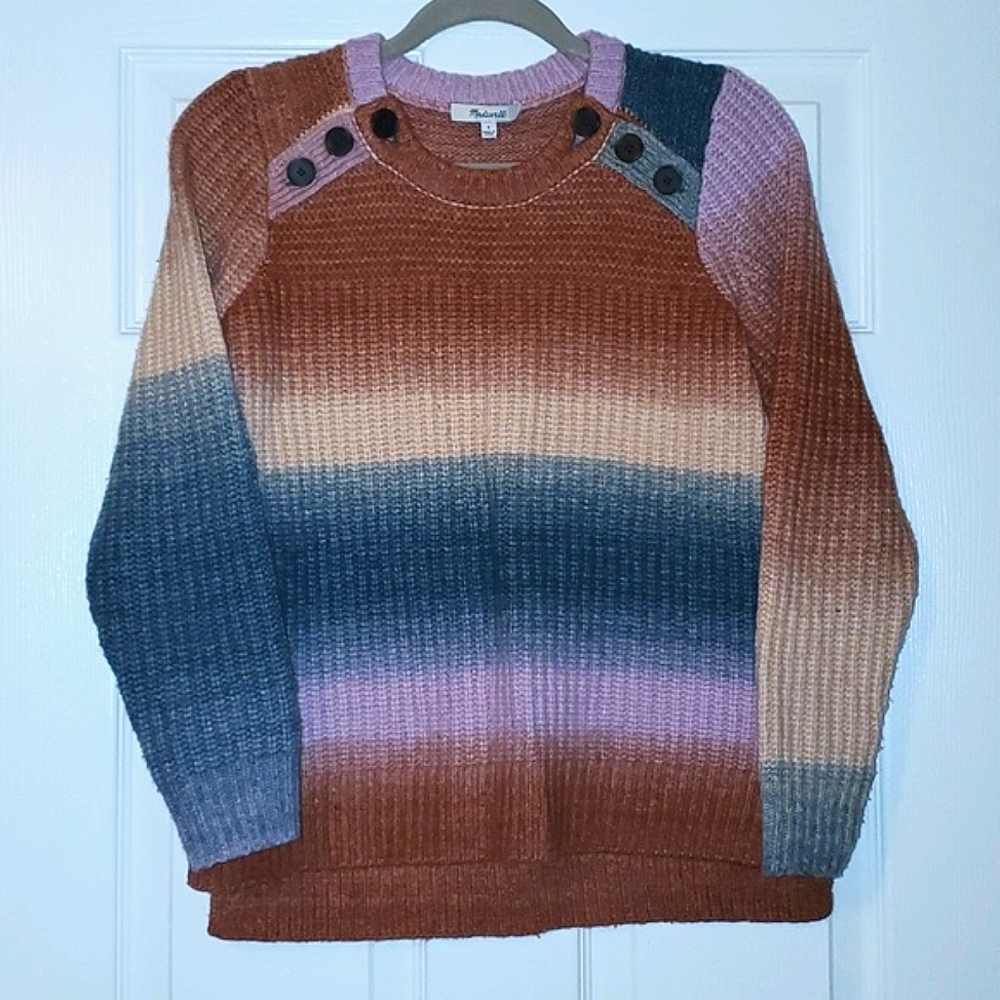 Madewell Space-Dyed Button-Shoulder Pullover Sweater Size Small - Picture 1 of 10